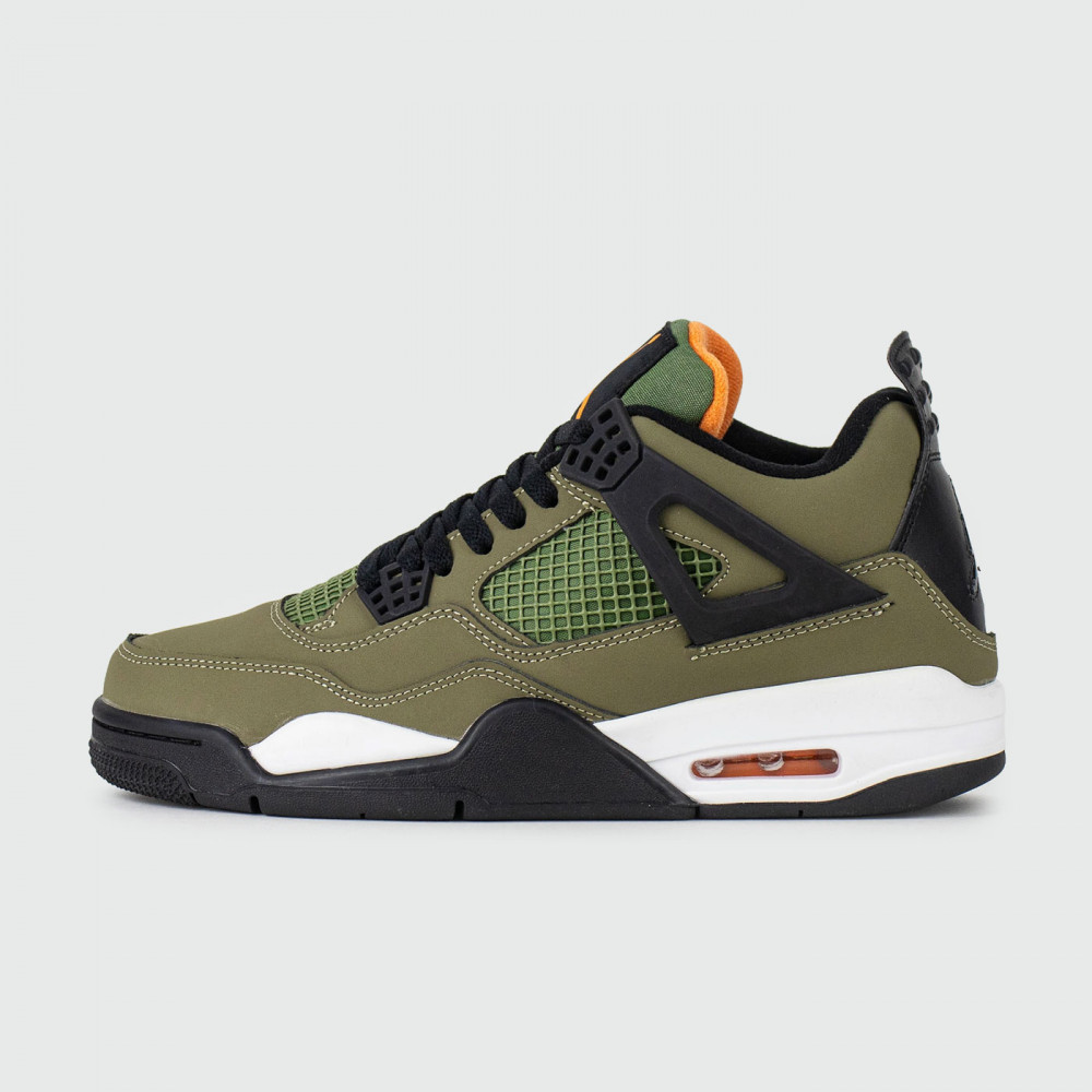 кроссовки Air Jordan 4 Olive / White / Black